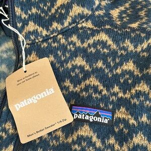 New Men’s Patagonia Better Sweater 1/4 Zip;Size XL; Color-Mountain Peak-New Navy